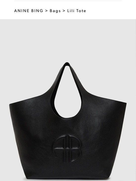Anine Bing Handbags - Anine Bing Black Lili Tote with Embossed Logo